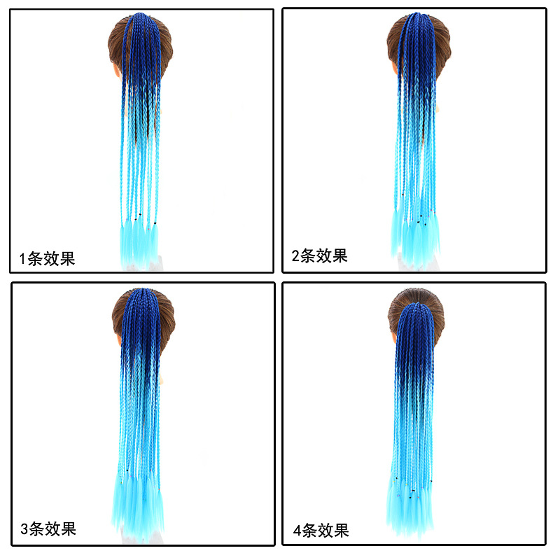 Wig Ponytail Braid Twist Braid Strap Dreadlocks Ponytail Ethnic Style Colorful Braid Gradient African Dreadlocks
