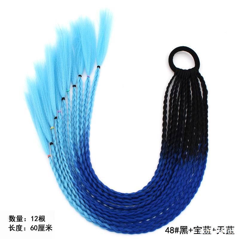 Wig Ponytail Braid Twist Braid Strap Dreadlocks Ponytail Ethnic Style Colorful Braid Gradient African Dreadlocks Wig Ponytail Braid Twist Braid Strap Dreadlocks Ponytail Ethnic Style Colorful Braid Gradient African Dreadlocks