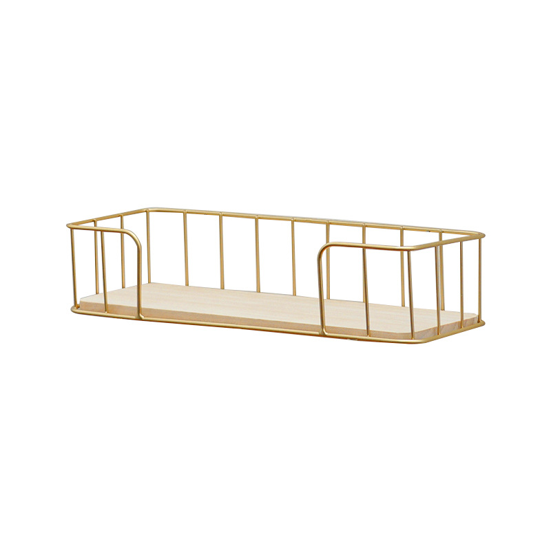 Nordic Simple Bathroom Wall Shelf Living Room and Kitchen Iron Art Partition Decoration Shelf Wall Hanging Bedroom Storage Rack