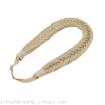 European and American Hand-Woven Two-Strand Braid Wig Female Fresh and Retro Braid Bohemian Headband Twist Braid Hair Band Wholesale
