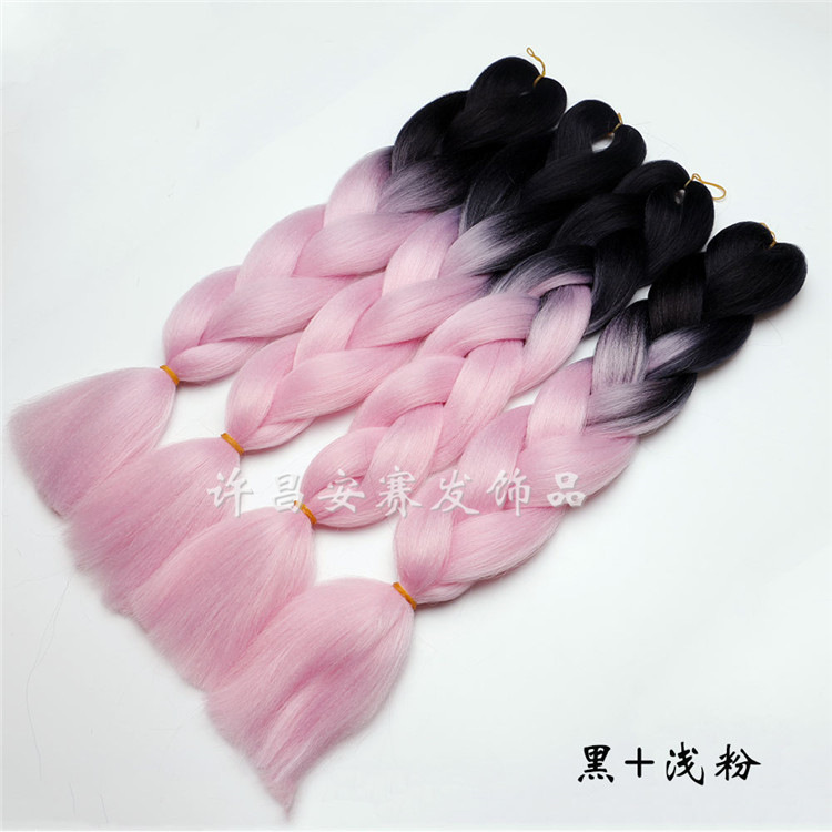 Colorful Gradient Wig Fiber Braids African Dreadlocks Big Braid Braid Hair Big Braid Braid Hair