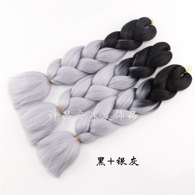 Colorful Gradient Wig Fiber Braids African Dreadlocks Big Braid Braid Hair Big Braid Braid Hair