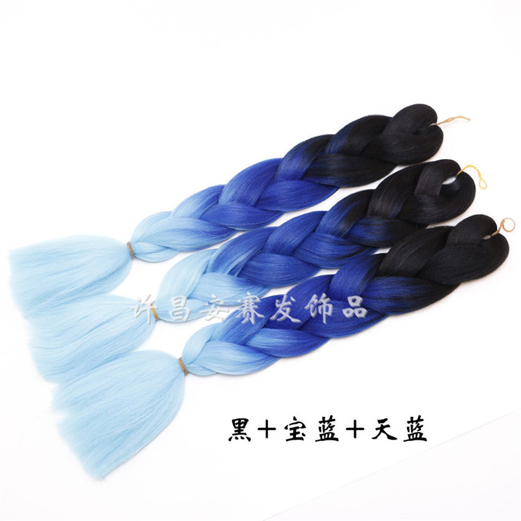 Colorful Gradient Wig Fiber Braids African Dreadlocks Big Braid Braid Hair Big Braid Braid Hair