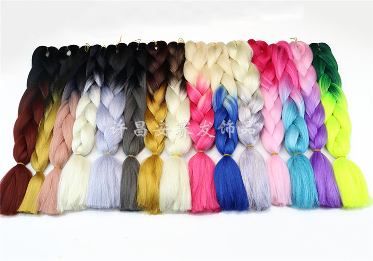 Colorful Gradient Wig Fiber Braids African Dreadlocks Big Braid Braid Hair Big Braid Braid Hair