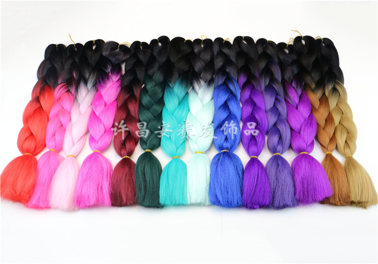 Colorful Gradient Wig Fiber Braids African Dreadlocks Big Braid Braid Hair Big Braid Braid Hair