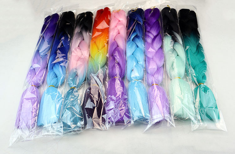 Colorful Gradient Wig Fiber Braids African Dreadlocks Big Braid Braid Hair Big Braid Braid Hair