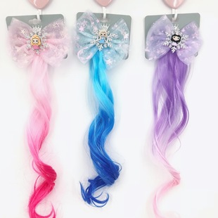 Ice and Snow Princess Elsa Wig Braid Headband Head Buckle Dream Mesh Snowflake Braid Festival Dressing Stage Hair Accessories
