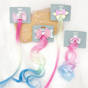 Ice and Snow Princess Elsa Wig Braid Headband Head Buckle Dream Mesh Snowflake Braid Festival Dressing Stage Hair Accessories