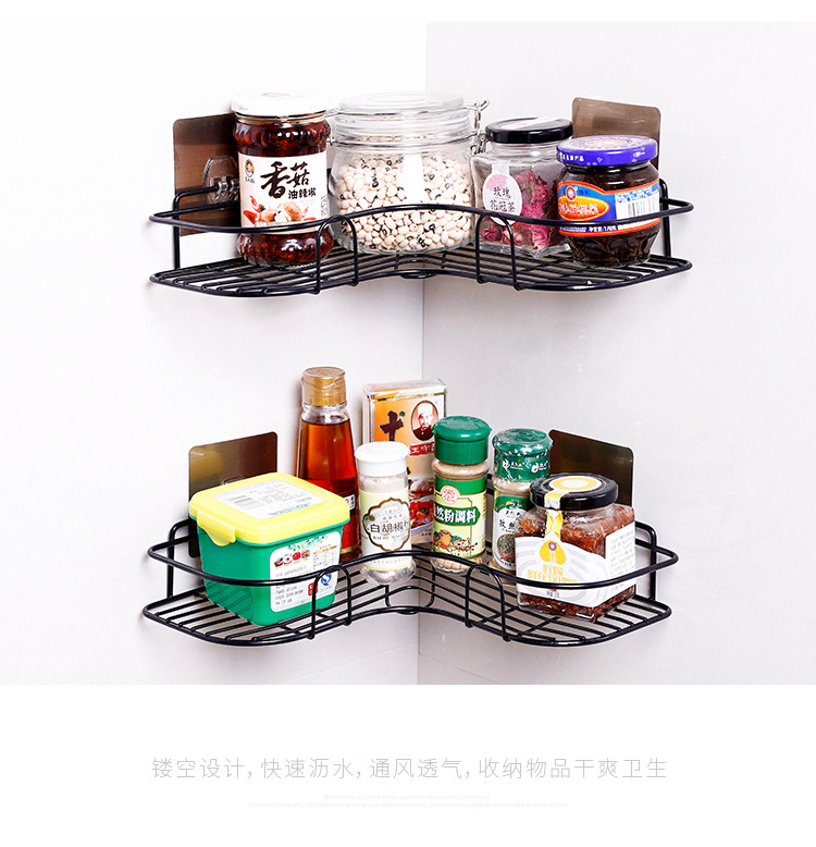 Bathroom Kitchen Corner Shelf Bathroom Corner Triangle Storage Rack Iron Punch-Free Factory Direct Sales with Stickers Bathroom Kitchen Corner Shelf Bathroom Corner Triangle Storage Rack Iron Punch-Free Factory Direct Sales with Stickers