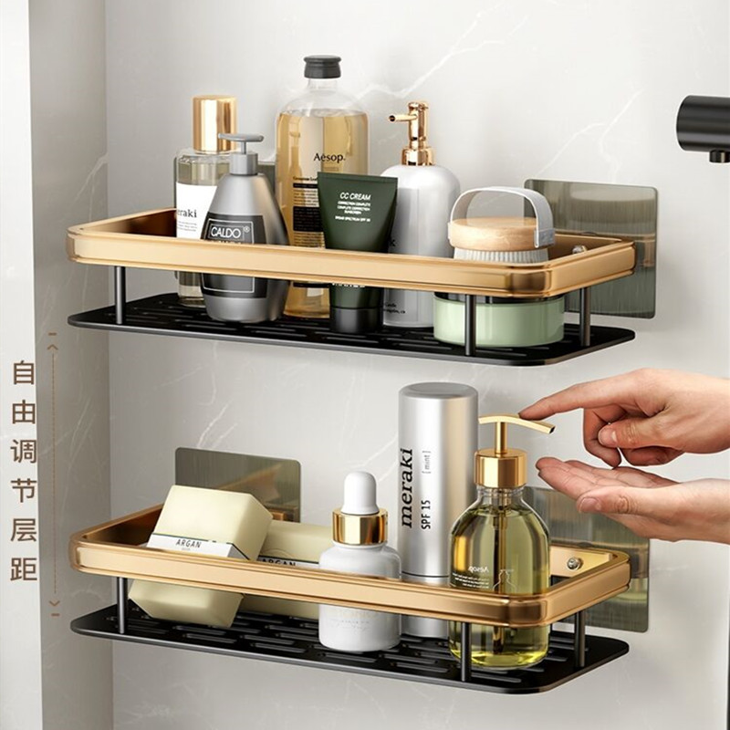 Punch-Free Bathroom Rack Bathroom Shelf Toilet Sink Bench Accessories Wall Hanging Wall Mounted Storage Rack