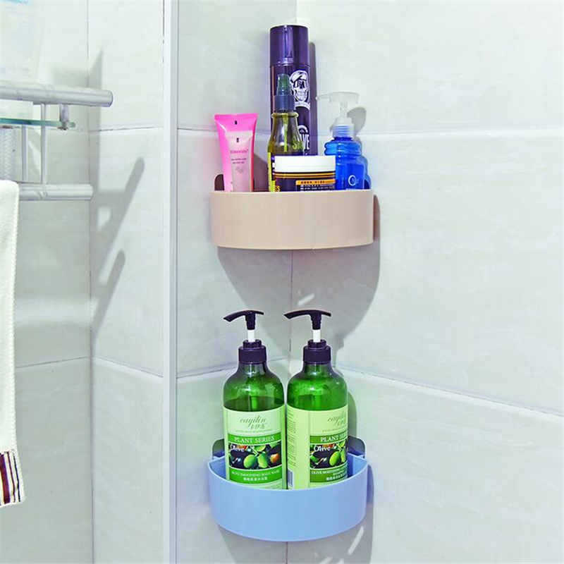 Triangular-shelf of bathroom without trace attached kitchen wall hanging water storage rack bathroom storage rack wholesale
