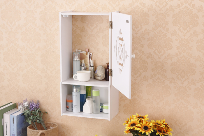 Bathroom moistureproof and antiseptic shelf bathroom wall hanging toilet cosmetics collection box.