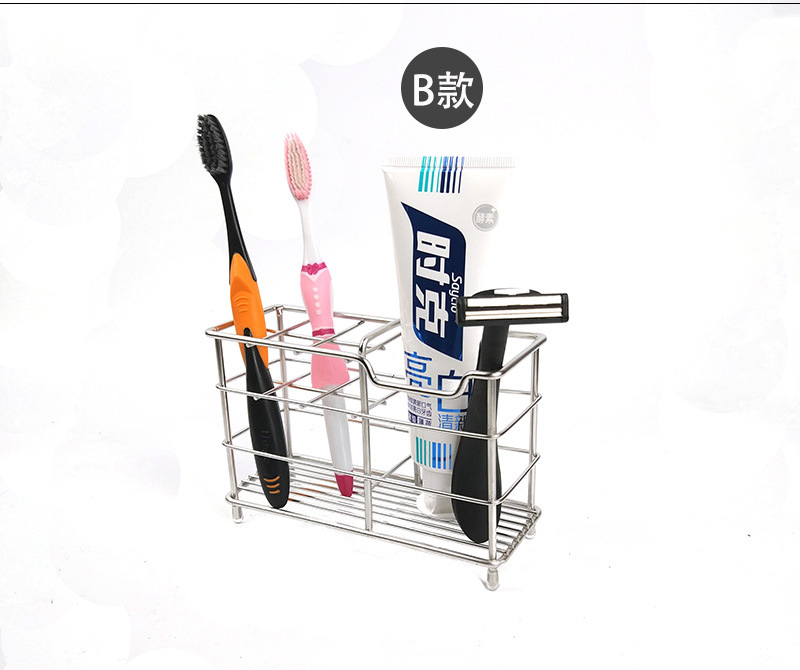 Manufacturers direct 304 stainless steel electric toothbrush holder, suction wall type multifunctional toothpaste seat bathroom shelf storage racks Manufacturers direct 304 stainless steel electric toothbrush holder, suction wall type multifunctional toothpaste seat bathroom shelf storage racks