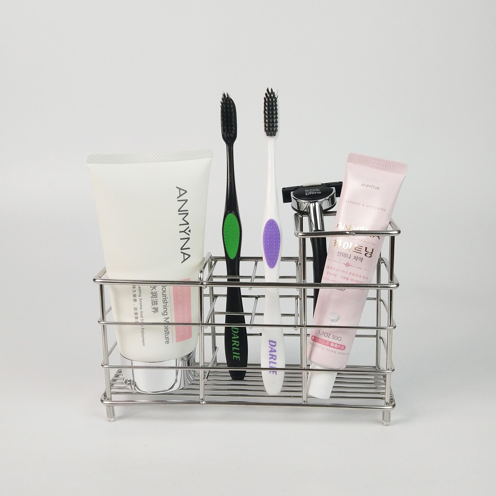 Manufacturers direct 304 stainless steel electric toothbrush holder, suction wall type multifunctional toothpaste seat bathroom shelf storage racks Manufacturers direct 304 stainless steel electric toothbrush holder, suction wall type multifunctional toothpaste seat bathroom shelf storage racks