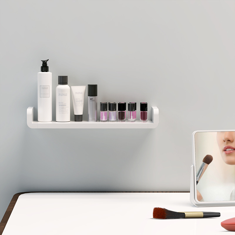 Perforation-free bathroom shelf wall rack or plastic storage shelf