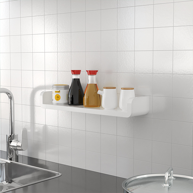 Perforation-free bathroom shelf wall rack or plastic storage shelf
