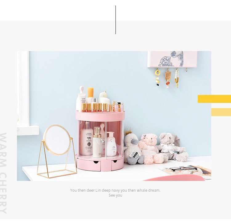 Sliding Door Cosmetic Storage Box Plastic Desktop Creativity Lipstick Shelf Bathroom Dustproof Jewelry Organizing Box