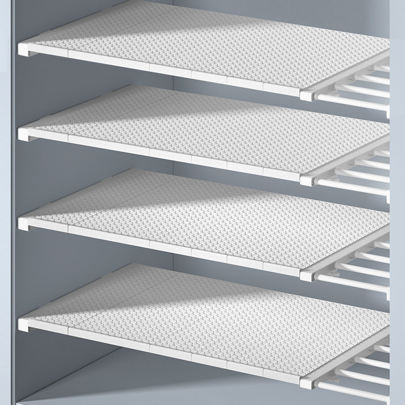 Wardrobe Storage Layered Division Plate Cabinet Nail-Free Shelf Cabinet Bathroom Partition Shelf Dormitory Retractable Organizer