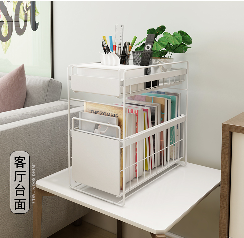 Kitchen Cabinet Sink Rack Floor-Type Drawable Push-Pull Bathroom Supplies Multi-Layer Storage Organizing Shelf