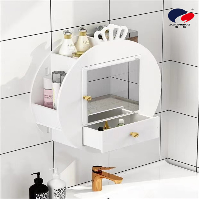 Internet Celebrity Bathroom Mirror Cabinet Bathroom Mirror Punch-Free Toilet Bathroom Bathroom Bathroom Washstand with Shelf Wall-Mounted