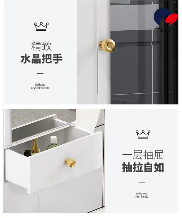 Internet Celebrity Bathroom Mirror Cabinet Bathroom Mirror Punch-Free Toilet Bathroom Bathroom Bathroom Washstand with Shelf Wall-Mounted