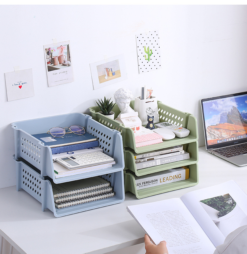 Office Desktop A4 File Box Home Bathroom Bathroom Storage Rack Stackable Layered Plastic File Shelf Office Desktop A4 File Box Home Bathroom Bathroom Storage Rack Stackable Layered Plastic File Shelf