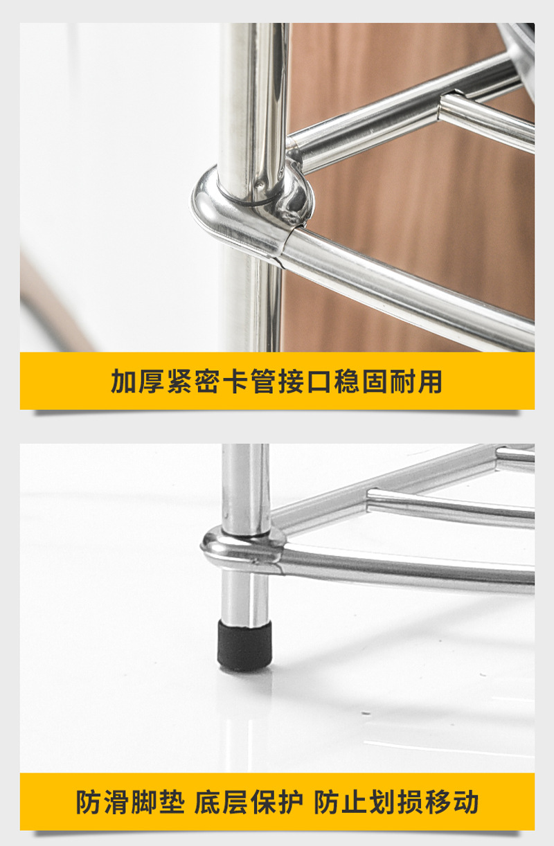 Kitchen Shelf Floor Multi-Layer Stainless Steel Triangle Storage Rack Pot Rack Bathroom Household Washbasin Stand Factory Direct Supply