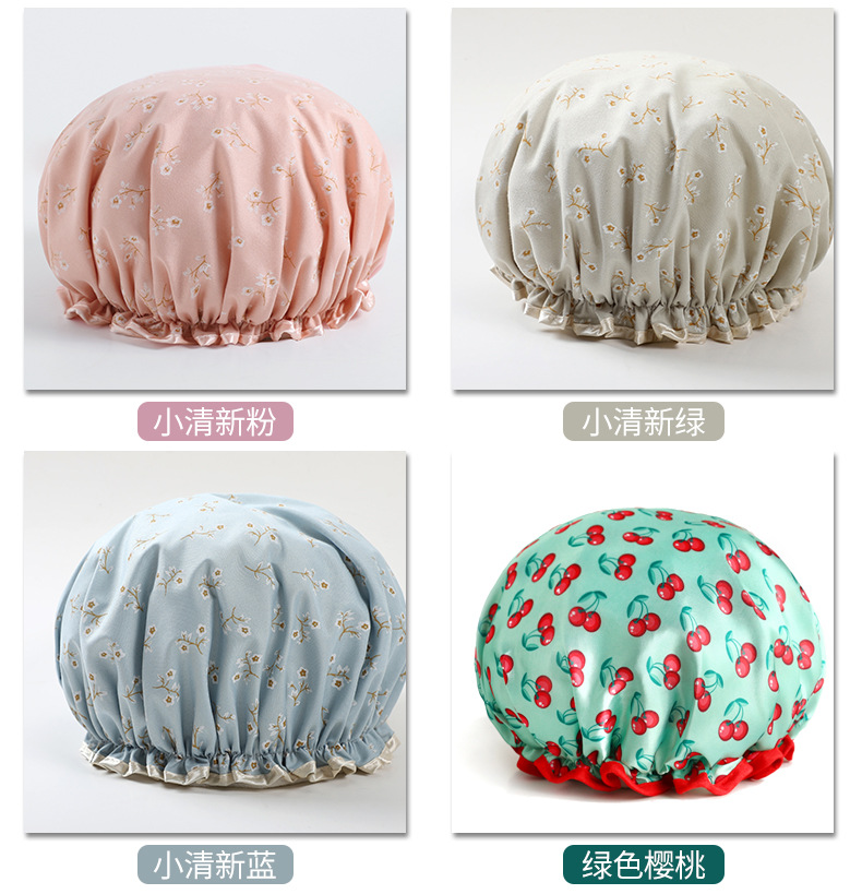Cartoon Waterproof Shower Cap for Women Adult DoubleLayer Printing Bath Cute Satin Beauty Cap Shampoo Cap Shower Cap Cartoon Waterproof Shower Cap for Women Adult DoubleLayer Printing Bath Cute Satin Beauty Cap Shampoo Cap Shower Cap