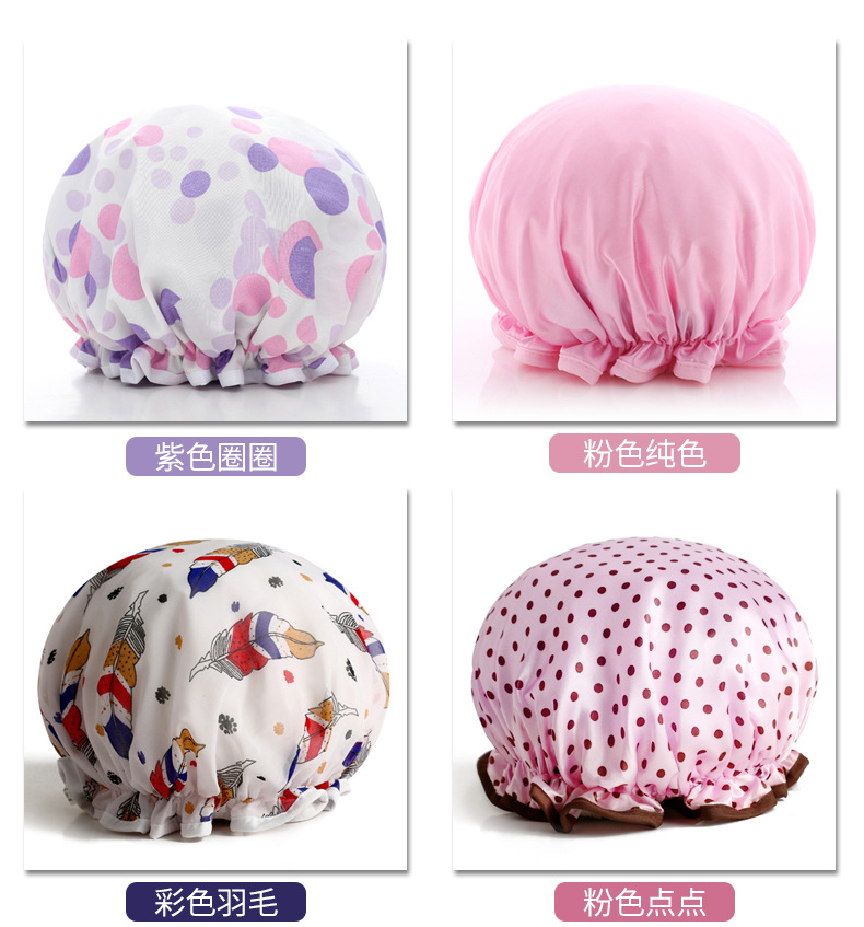 Cartoon Waterproof Shower Cap for Women Adult DoubleLayer Printing Bath Cute Satin Beauty Cap Shampoo Cap Shower Cap Cartoon Waterproof Shower Cap for Women Adult DoubleLayer Printing Bath Cute Satin Beauty Cap Shampoo Cap Shower Cap