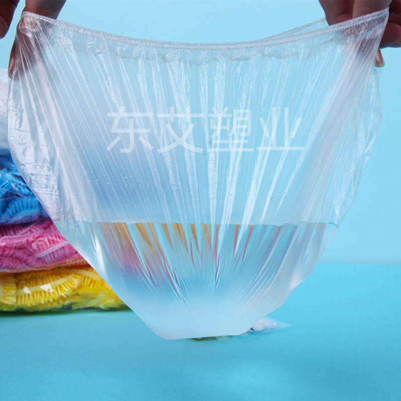 Disposable Shower Cap PE Plastic Transparent Waterproof Thickened Strip Shower Cap Hotel Supplies 100 Pieces