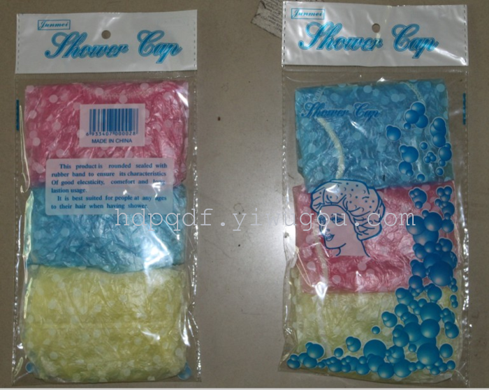 Factory direct simple 6PC waterproof disposable shower Cap bath Hat