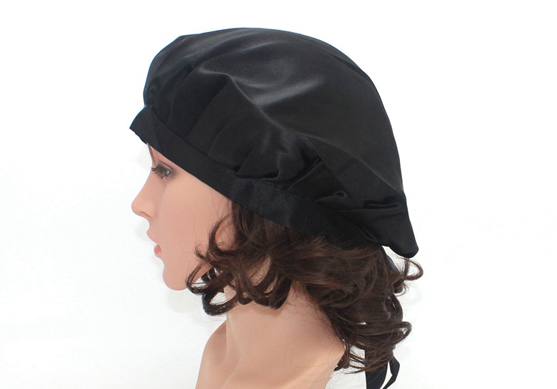 Mulberry Silk Maternity Confinement Household Shower Cap Lace-up Adjustable Women's Adult Home Long Hair Silk Nightcap