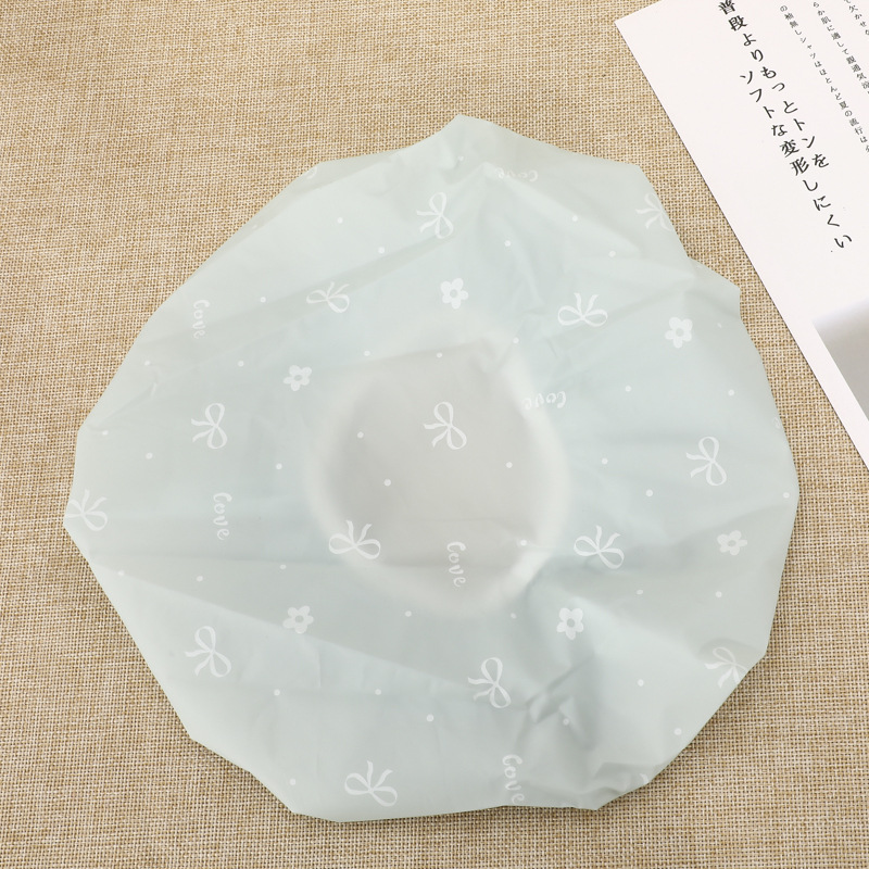 show fashion solid color waterproof shower cap for adults comfortable breathable long hair shower cap for ladies home