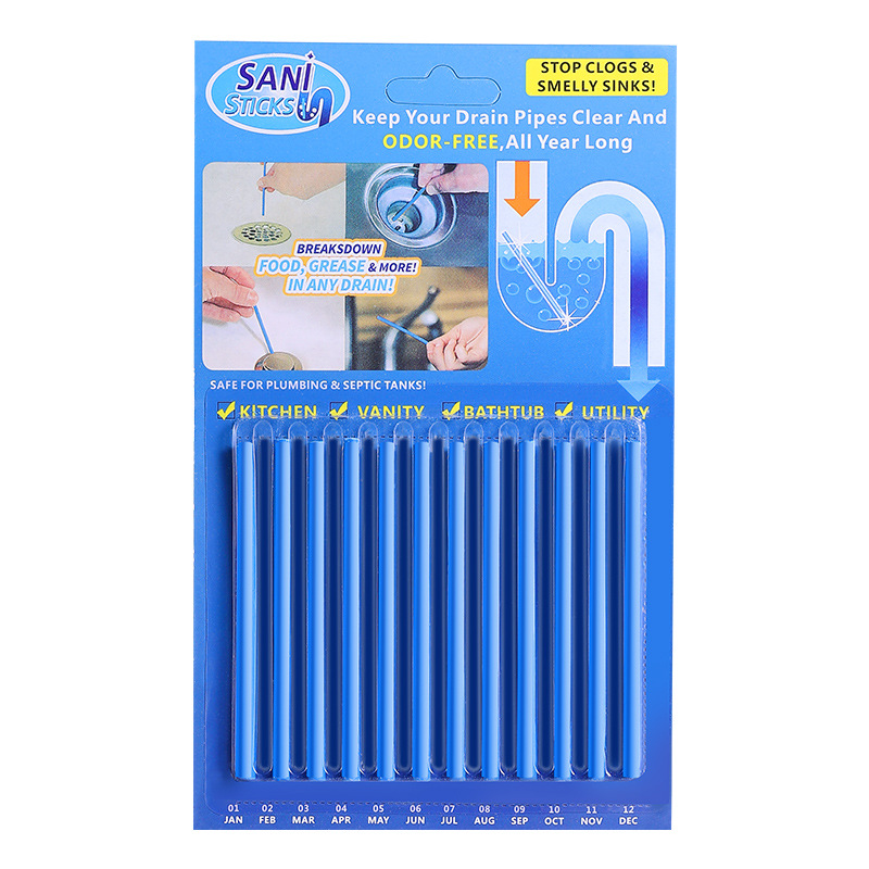 Pipe Cleaning Rod Universal Sewer Scraping Wand Household Water Pipe Floor Drain Strong Decontamination Cleaning Deodorant Stick Artifact