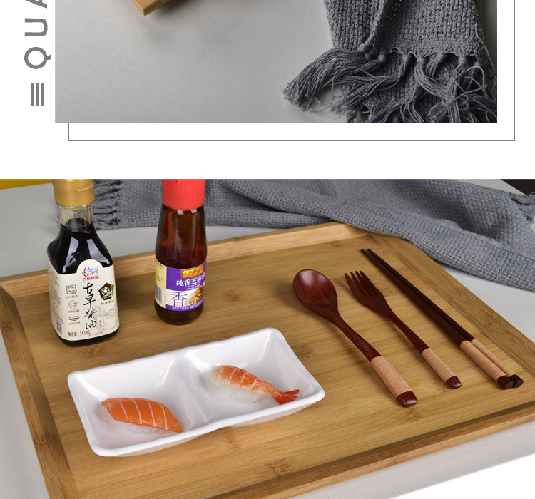 Bamboo Wooden Tray Wooden Plate Rectangular Bamboo Tray Wooden Tray Disc Tea Tray Barbecue Snack Cake Wood Dish