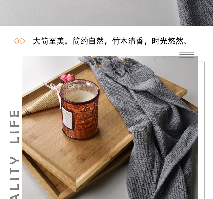 Bamboo Wooden Tray Wooden Plate Rectangular Bamboo Tray Wooden Tray Disc Tea Tray Barbecue Snack Cake Wood Dish