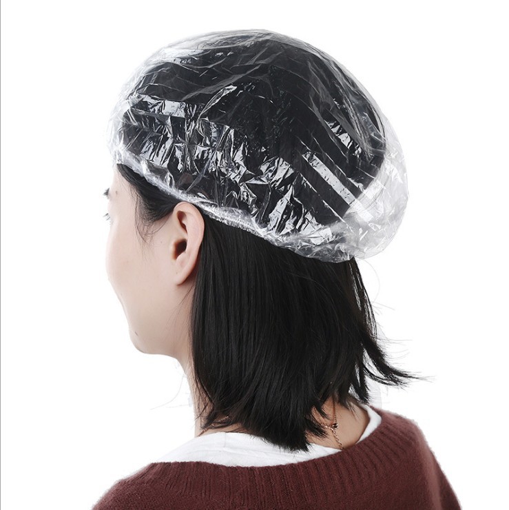Disposable shower cap waterproof adult shower cap lampblack hair color heating 100 bath caps