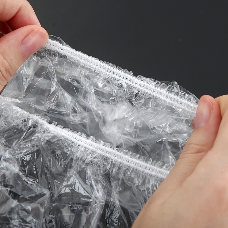 Disposable shower cap waterproof adult shower cap lampblack hair color heating 100 bath caps