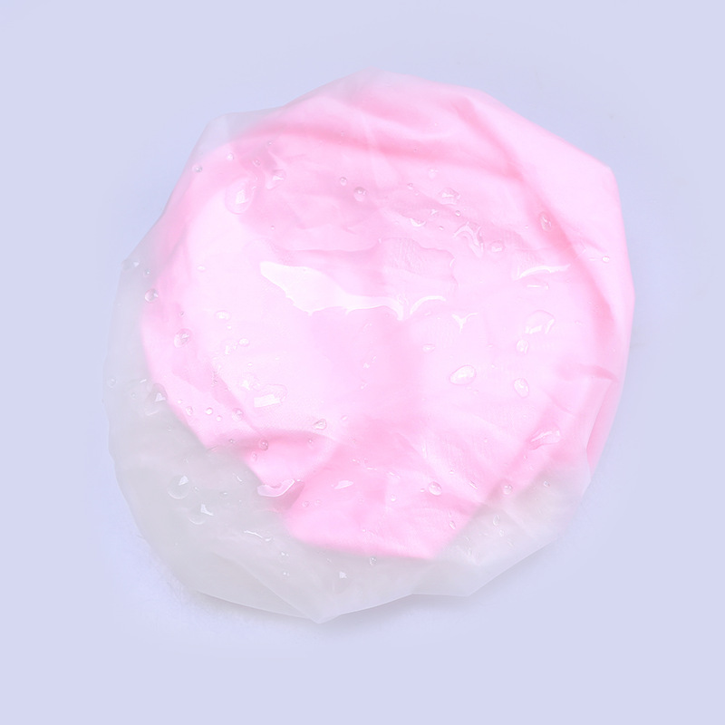 Double waterproof shower cap female adult shower cap shower cap shower cap bath hair cap lampblack cap