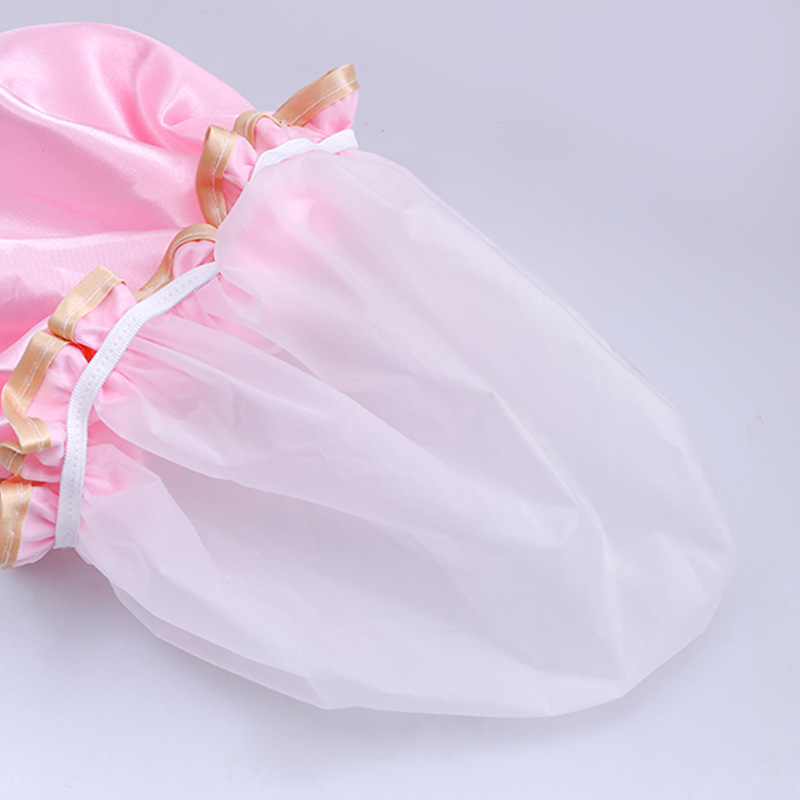 Double waterproof shower cap female adult shower cap shower cap shower cap bath hair cap lampblack cap