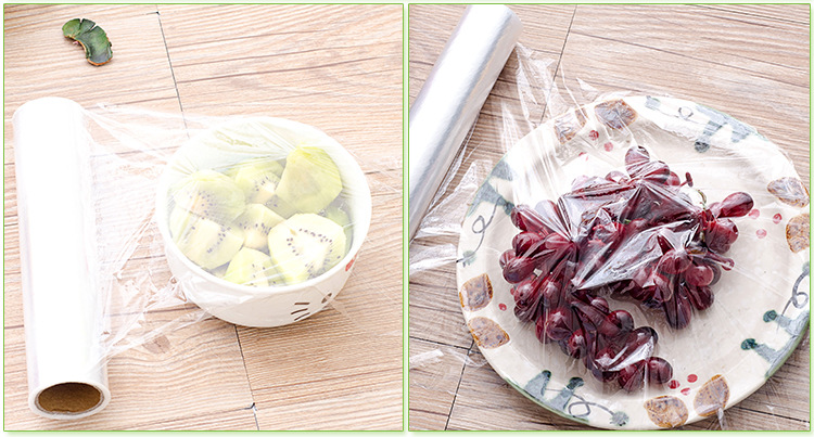 Factory Direct Sales PE Material Food Grade Plastic Wrap Low and High Temperature Resistant Colorless Transparent Thickened Fruit Special Plastic Wrap