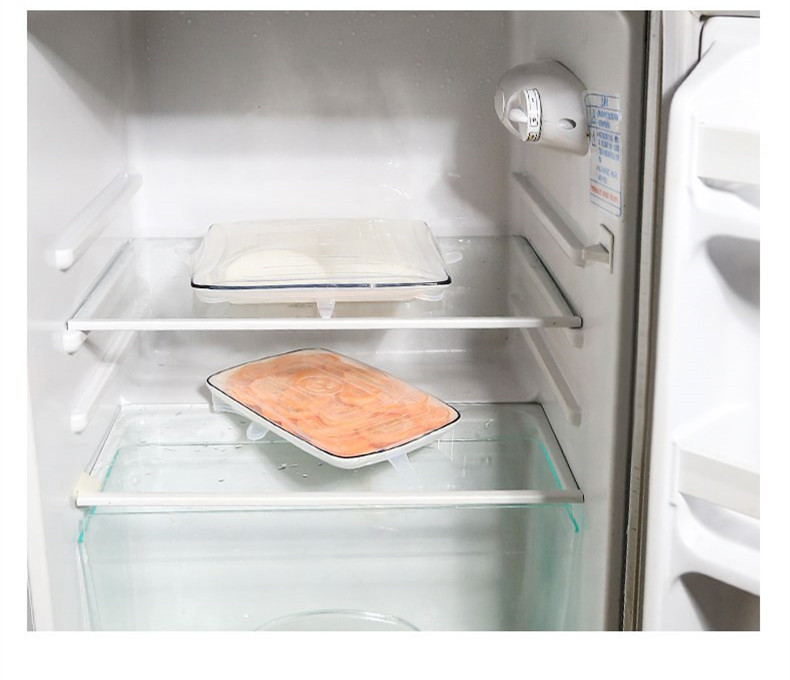 Square silica gel six-piece fresh keeping cover Stretch bowl Cover Microwave sealed plastic wrap convenient Cover