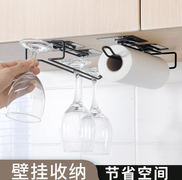 Household Goblet Rack Wine Glass Upside down Hanging Rack Plastic Wrap Storage Rack