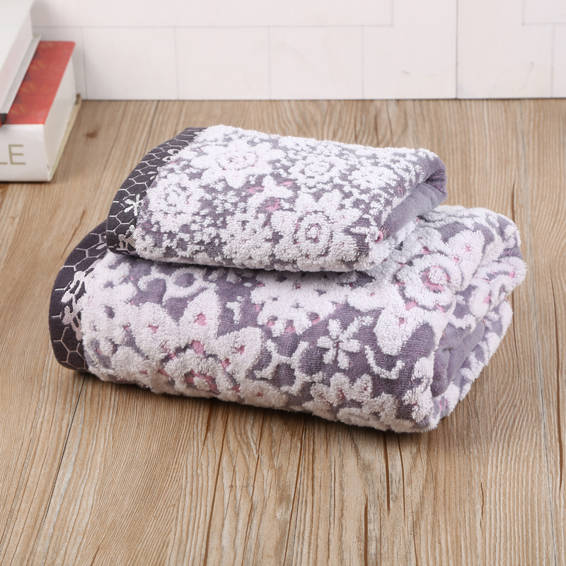 Pet Morning Qingchen Morning Pattern Mixed Color Pure Cotton Adult Bath Towel Facecloth Combination Set