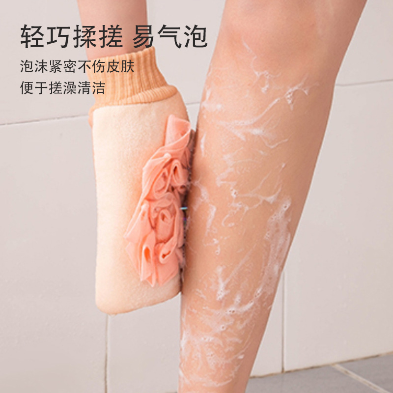 Factory Direct Supply Bath Towel Thick Mud Rubbing Scrubbing Gray Double-Sided Bath Bath Towel Adult Rubbing Back Bath Gloves