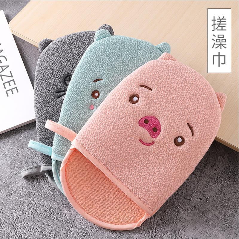 Double-Layer Thickened Bath Towel Women&#039;s and Men&#039;s Bath Towel Gloves Strong Rubbing No Pain Adult Rubbing Back Bath Korean Scrubbing Gray