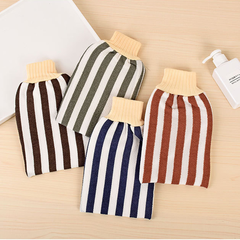 Double-Layer Thickened Bath Towel Women's and Men's Bath Towel Gloves Strong Rubbing No Pain Adult Rubbing Back Bath Korean Scrubbing Gray