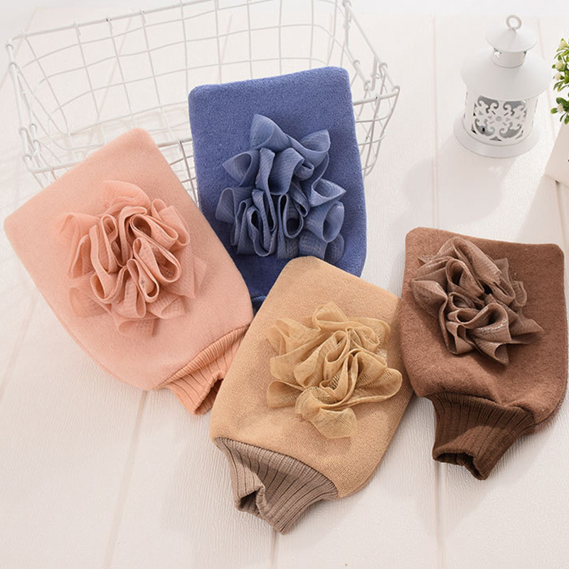Double-Layer Thickened Bath Towel Women's and Men's Bath Towel Gloves Strong Rubbing No Pain Adult Rubbing Back Bath Korean Scrubbing Gray