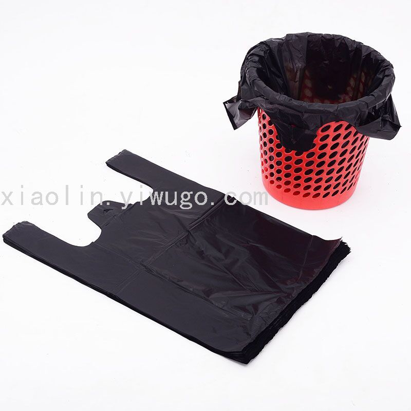 Factory Direct Black Plastic Shopping Handbag Waistcoat Bag Vest Bag Garbage Bag