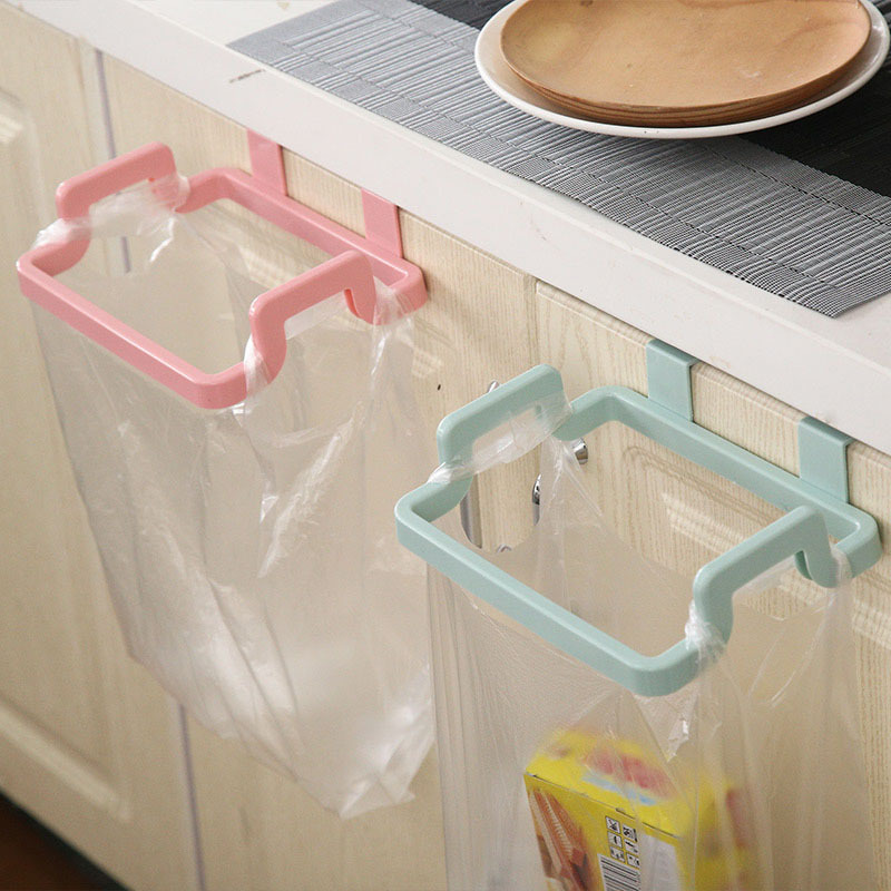 Kitchen Hanging Cabinet Door Trash Rack Door Back Type Garbage Bag Storage Rack Plastic Bag Rack Trash Can Bracket